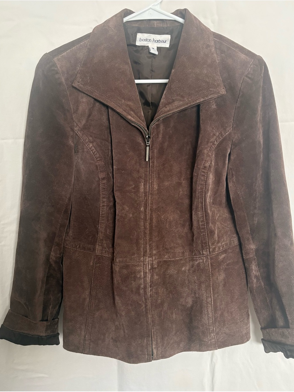 Boston Harbour Women's Brown Suede Zip-Front Jacket